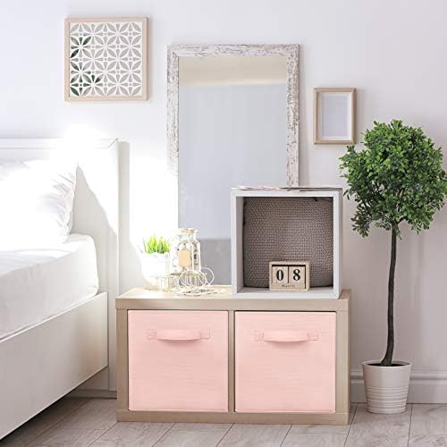 MaidMAX Fabric Storage Bins 10.5×10.5×11, Foldable Cloth Cube Storage, Pink - Image 2