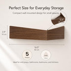 Coat Rack Wall Mount with Hidden Hooks,Wall Hooks with Shelf Wooden Decorative Coat Hook Hat Rack Entryway Key Holder Organizer Tray for Kitchen Bathroom Towels Clothes Hanger - Image 2