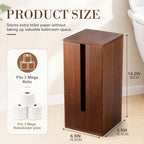 Wooden Toilet Paper Roll Holder, Toilet Paper Stand, Rectangle - Image 2