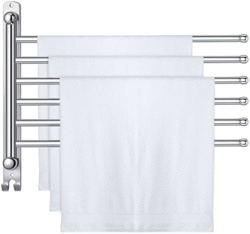 Teenyyou 16.5" Swivel Towel Rack 6 Arms 304 Stainless Steel Sliver by Teenyyou