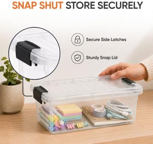 Superio 1.05 Quart Mini Clear Plastic Storage Container with Lid, Stackable Small Organizer Box for Crayons, Art Supplies, Beads, Sewing, Stationery & Food Storage, 36 Pack - Image 6
