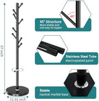OIRUMIE Coat Rack,Metal Coat Rack Frestanding,Black Coat Stand for Entryway - Image 2