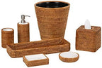 KOUBOO La Jolla Rattan Bathroom Tumbler and Toothbrush Holder (10fl.oz.), Honey-Brown - Image 7