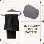 Novabright 50 Pack Velvet Pants Hangers, Slim Open Ended Design, Gray - Image 3