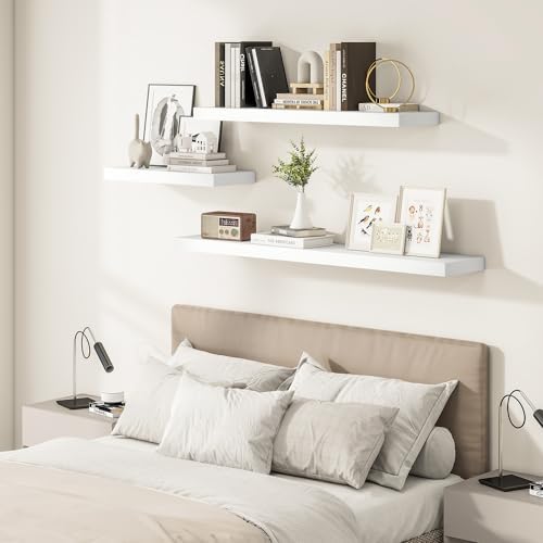 Vivelove Deep Floating Shelves 48x12” Set of 2, White - Image 2