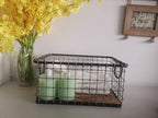 16" Wide Rectangular Sturdy Hand Welded Farmhouse Metal Wire Basket with Rustic Wooden Bottom For Shelves, Closet Storage Bins for Shelves. Also For Laundry, Towel, Spice Rack, Tool Box (16"x12") - Image 4