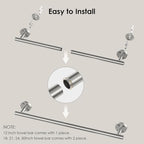 FORIOUS Towel Bar Towel Racks for Bathroom Wall Mounted 30" Brushed Nickel - Image 2