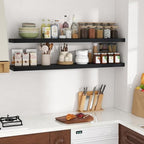 55 in Floating Shelves for Wall, 9.3in Deep Black Shelves 2 Packs - Image 5