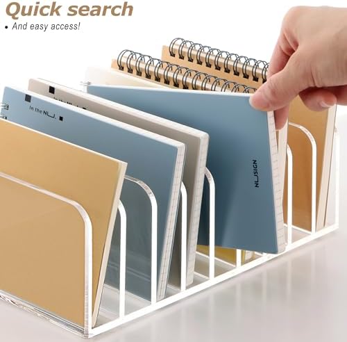 SANRUI Clear Desk Mail Organizer, 9 Slot Acrylic Office Document Sorter - Image 3