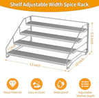 BOIVSHI Spice Organizer for Cabinet, Depth Adjustable Spicy Shelf, Gray - Image 4