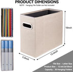 8 Packs Letter Size File Organizer, File Folders Organizer, Fabric Storage Box, Collapsible Paper Organizer with Metal Handle, Smooth PVC Rails, Only Box (Beige) - Image 2