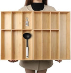 BAMOTTO CRAFTBAMBOO 13 Slot V-Shaped Bamboo Drawer Organizer Set of 2 by BAMOTTOCRAFTBAMBOO