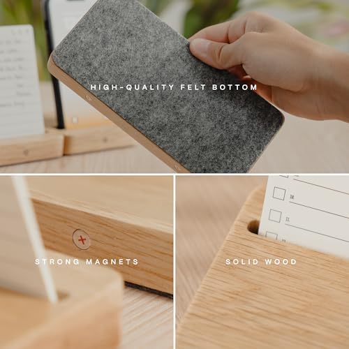 COREMINDED Modular Office Desk Organizer Tray Set - Solid Wood Desk Tray with Felt Lining - Desktop Organizer Wood Desk Accessories - Set A - Image 5