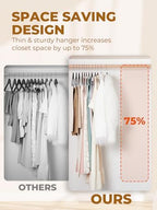 HOUSE DAY Velvet Skirt Hangers 48 Pack, Black Hanger with Adjustable Clips - Image 5