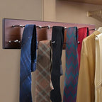 Pull Out Tie Rack for Closet, Wood Sliding Belt Rack with 21 Tie Hanger - Image 5