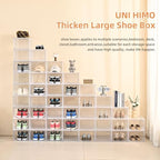 Shoe Organizer,Thicken & Sturdy Shoe Boxes with Magnetic Door,Stackable Plastic Shoe Storage Boxes Containersfor Sneakers,13.5" x 10.5" x 7.4" (Clear, 12 Pack) - Image 3