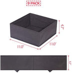 DIOMMELL 9 Pack Foldable Cloth Storage Box Closet Dresser Drawer Organizer Fabric Baskets Bins Containers Divider for Clothes Underwear Bras Socks Clothing, Dark Grey 900 - Image 2