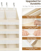 Criusia Over the Door Organizer, Extra Large 12 Compartments Closet Hanging Storage with 14 Mesh Pockets, 85lbs Capacity Behind the Door Storage for Baby Nursery, Bathroom, Bedroom, and Dorm, Beige - Image 3