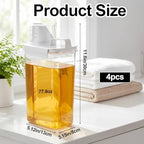 4 Pack 77.8 oz Laundry Detergent Dispenser, Large Capacity PET Plastic Liquid Laundry Soap Container with Handle & Measuring Cup Cap, Clear Heavy Duty Dispenser for Room Organization - Image 2
