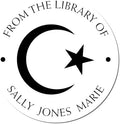 Custom Made Book Stamper - PSI Pre-Inked Respected Crescent Personalized Home Stamp for Muslim Community Leaders - Ideal Custom Book Stamper for Libraries, Schools, and Personal Collections by AcornSalesCo