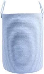 XUANGUO Cotton Rope Laundry Basket Hamper for Clothes, large light blue by XUANGUO