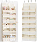 Criusia Over the Door Organizer, Extra Large 12 Compartments Closet Hanging Storage with 14 Mesh Pockets, 85lbs Capacity Behind the Door Storage for Baby Nursery, Bathroom, Bedroom, and Dorm, Beige by Criusia