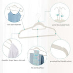 30 Pack White Velvet Hangers, Ultra Slim Non-Slip Felt Coat Suit Hangers with Space Saving 360° Swivel Hook, Modern Clean Look for Closet Organization - Image 7