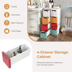 Giantex 4 Drawers Storage Cart, Narrow Plastic Dresser, Rolling Organizer Cart for Office Classroom Bedroom Bathroom Art Craft Supplies, Mobile Slim Utility Cart on Wheels, Multicolor - Image 6