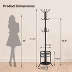 ELYKEN Coat Rack Freestanding, Metal Coat Rack with Umbrella Holder - Image 3