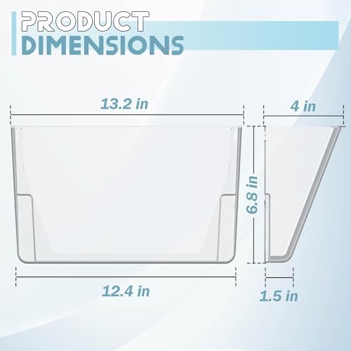 Gawerk Clear Acrylic Single Pocket, Plastic Hanging Wall Mount File Holder for Office Home (Gray, 6 Pack) - Image 2