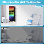 Marbrasse Wall File Holder 13-Tier Hanging Wall File Organizer, for Papers, Files Clipboard & Magazine Organizer, Wall Mount File Holder Great for Office Home (Black) - Image 6