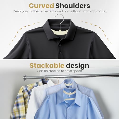 Velvet Short Neck Hangers - Heavy-Duty, Non-Slip Felt Surface, Space-Saving Design with Anti-Slip Grooves & Shoulder Shape, 360° Rotating Hooks, Durable for Coats, Shirt& Dresses - Image 5