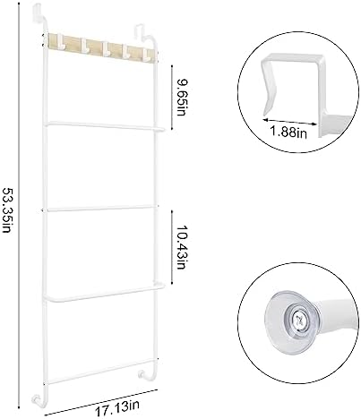 Over the Door Towel Rack for Bathroom 5 Tier Over The Door Towel Bar - Image 2
