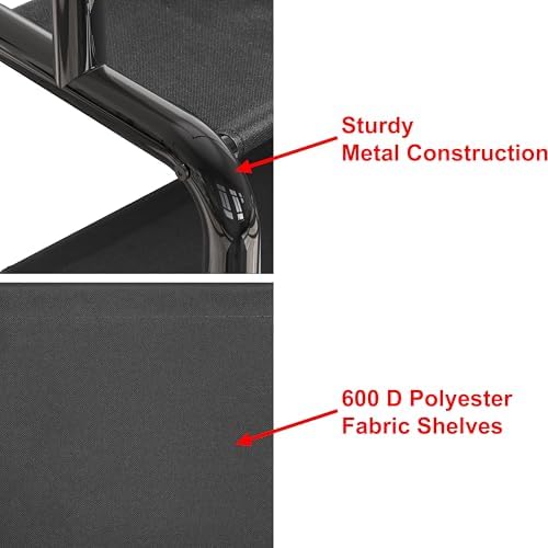 Simple Houseware 52" W Freestanding Closet Garment Rack with Shelves, Black - Image 3