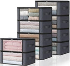 HomeHacks 10-Pack Clothes Organizer Storage Bags, 35L Storage Bins, Gray by HomeHacks