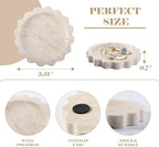 Koville 5.51" Travertine Tray, Natural Stone Trinket Dish for Ring Perfume, Round Scalloped Decorative Tray for Bathroom Vanity Dresser Countertop, Home Table Decor - Image 2