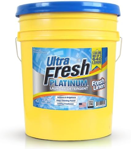 Ultra Fresh Platinum Laundry Detergent, 640 Loads, 5 Gallon, Fresh Linen by UltraFresh
