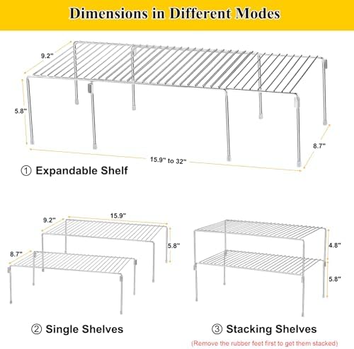 Stacking Kitchen Cabinet Organizer Shelf Risers Plate Rack - Image 5