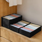 Qozary 4 Pack Drawer Organizers for Clothing, 10 Grids Foldable Dresser Drawer Organizers, Clothes Organizer for Folded Clothes, T-shirt, Tank Tops, Camisoles, Underwear, Leggings, Baby Clothes - Image 3