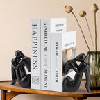Black Book Ends Decorative, Girl Thinker Design, Modern Bookends for Shelves, Non-Skid Heavy Duty Resin Book Stopper for Books, Resin, 2Piece - Image 6