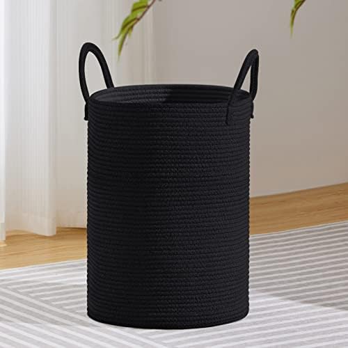 VIPOSCO 58L Tall Woven Laundry Basket Hamper, Black by VIPOSCO
