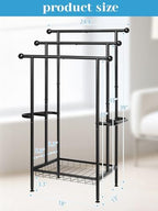 Freestanding Towel Rack for Bathroom, Pool & Outdoor, 3-Tier 39" Metal - Image 3