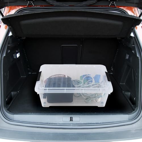 20 Quart Stackable Clear Plastic Under Bed Bins with Lid, Set of 4 - Image 5