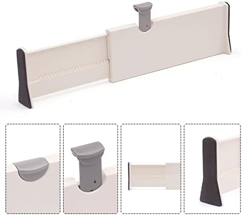 TENABORT Set of 8 Adjustable Drawer Dividers Organizer Separators Plastic Dresser Organizer for Bedroom, Bathroom, Closet, Office Desk, Kitchen Storage - Image 4