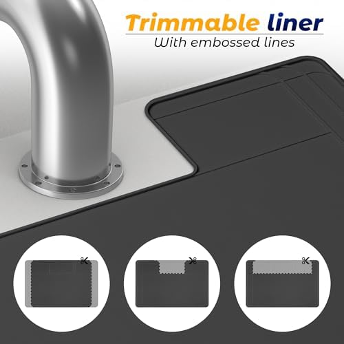 The Original Under Sink Mat - Silicone Waterproof mat, Trimmable, Easy to Clean, Kitchen cabinet liner, Under sink protector mats, Drip Tray with Lip - 34" x 22" or smaller - Image 5