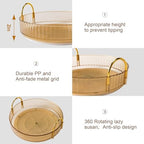 YCIA&DONE 360 Rotating Makeup Organizer and Storage for Vanity Countertop 3 Tiers, High Capacity Cosmetic Skincare Perfume Organizers for Dresser Bathroom Lazy Susan (Amber Gold) - Image 6