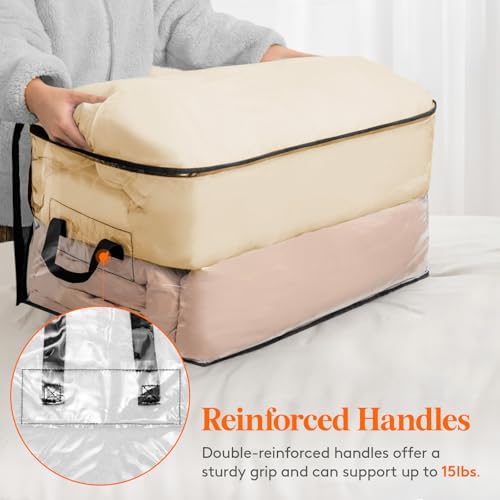 Lifewit 6 Pack Clear Clothes Storage Bags, 90L Blanket Storage with Zipper - Image 5