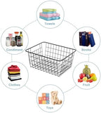JUNCHU CHERRY【Extra Large】Wire Kitchen Storage Baskets 2 Packs,Perfect Pantry Organization Accessories Basket,Laundry Basket,Suitable for Countertop, Kitchen, Bedroom, Bathroom,Black - Image 2