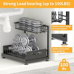 Saydear L-Shaped Under Sink Organizer, 2-Tier Pull-out Cabinet Rack 1-Pack - Image 5