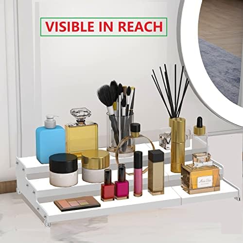 Jojocross Spice Rack Organizer for Cabinet, 3 Tier Expandable Spices Storage, Great for Kitchen Cabinets, Cupboard,Pantry and Countertop More 1 Pack/White - Image 2